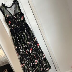 City Studio Floral Embroidered Black Dress